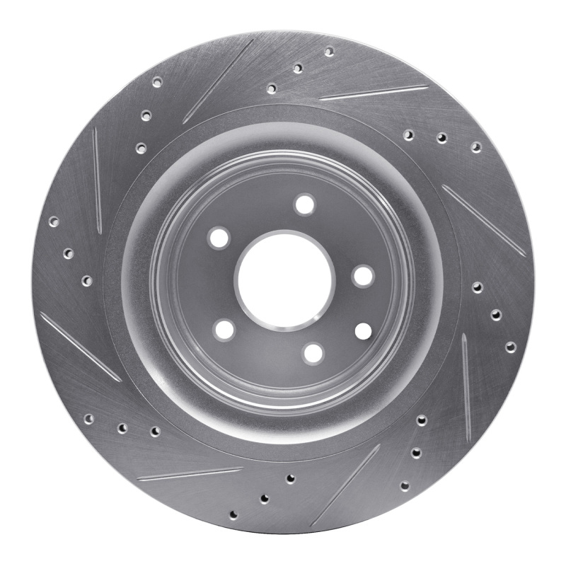 Picture of R1 09-20 Nissan 370Z Rear Right Drilled & Slotted Silver Brake Rotor