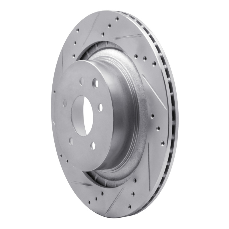Picture of R1 09-20 Nissan 370Z Rear Left Drilled & Slotted Silver Brake Rotor