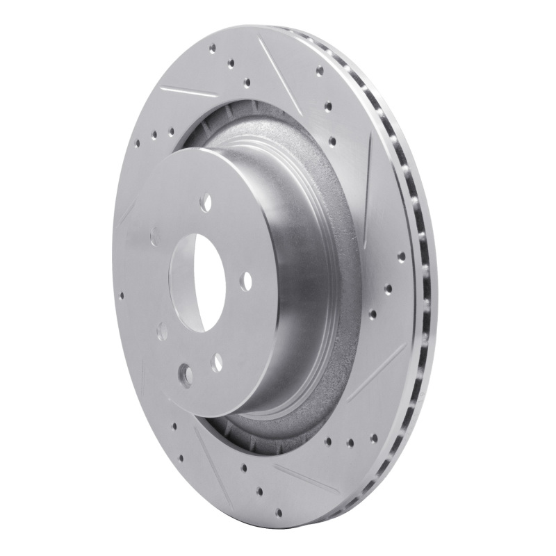 Picture of R1 09-20 Nissan 370Z Rear Right Drilled & Slotted Silver Brake Rotor