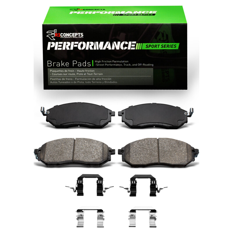 Picture of R1 02-20 Infiniti M35 Front Performance Sport Brake Pads & Hardware Kit