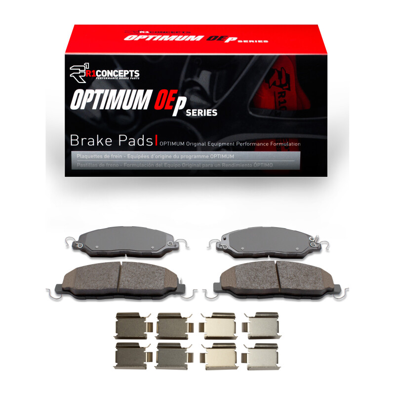 Picture of R1 05-14 Ford Mustang Front Optimum OE Brake Pads & Hardware Kit