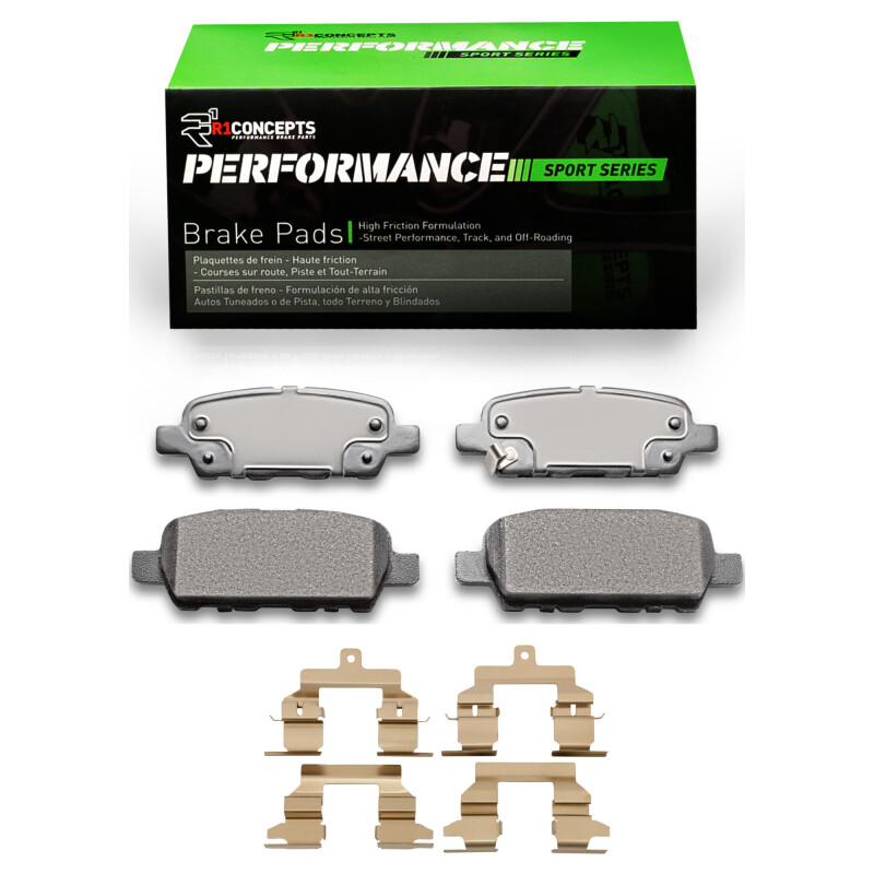 Picture of R1 08-13 Nissan Rogue Rear Performance Sport Pads & Hardware Kit