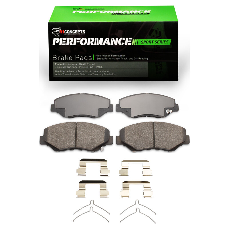 Picture of R1 03-08 Honda Pilot Front Performance Sport Pads & Hardware Kit