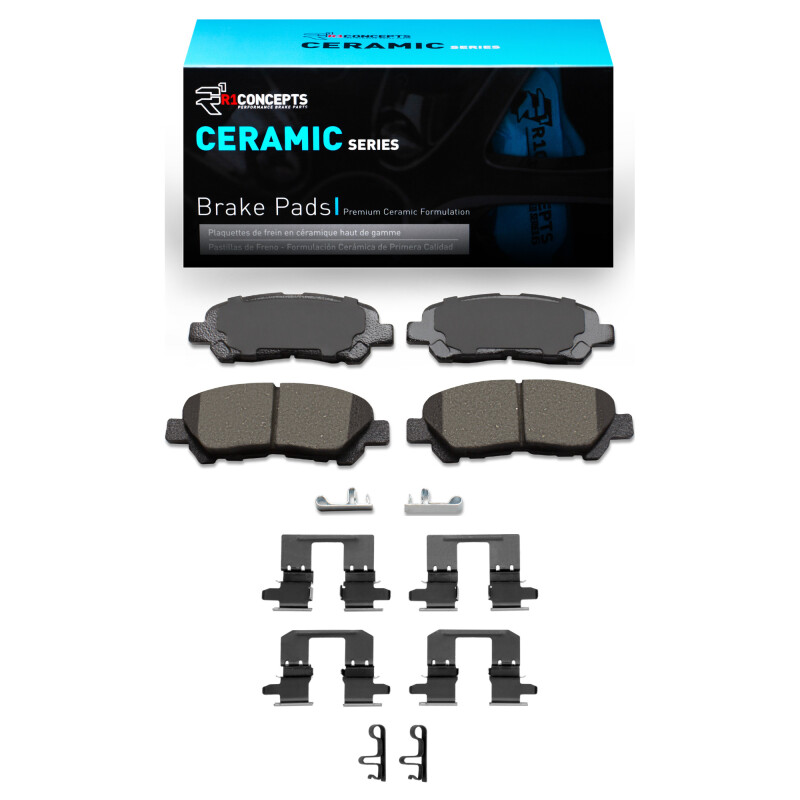 Picture of R1 08-13 Toyota Highlander Rear Ceramic Pads & Hardware Kit