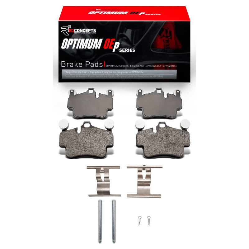 Picture of R1 05-23 Porsche 718 Cayman Front/Rear Optimum OE Pads & Hardware Kit