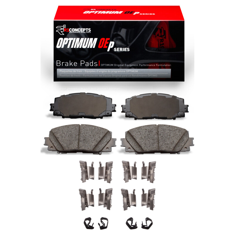 Picture of R1 06-18 Toyota Yaris (USA/Canada) Front Optimum OE Pads & Hardware Kit