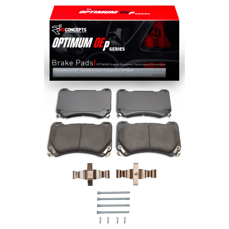 Picture of R1 09-14 Hyundai Genesis Sedan Front Optimum OE Pads & Hardware Kit