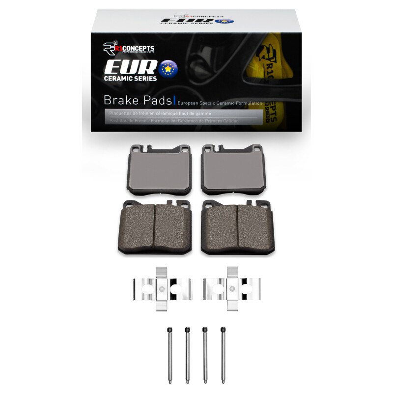 Picture of R1 85-91 Mercedes-Benz 350SD Front Euro Ceramic Pads & Hardware Kit