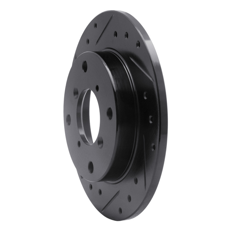 Picture of R1 89-94 Suzuki Swift Rear Left Drilled & Slotted Black Brake Rotor