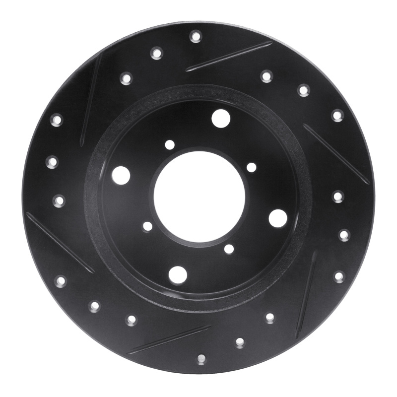Picture of R1 89-94 Suzuki Swift Rear Right Drilled & Slotted Black Brake Rotor