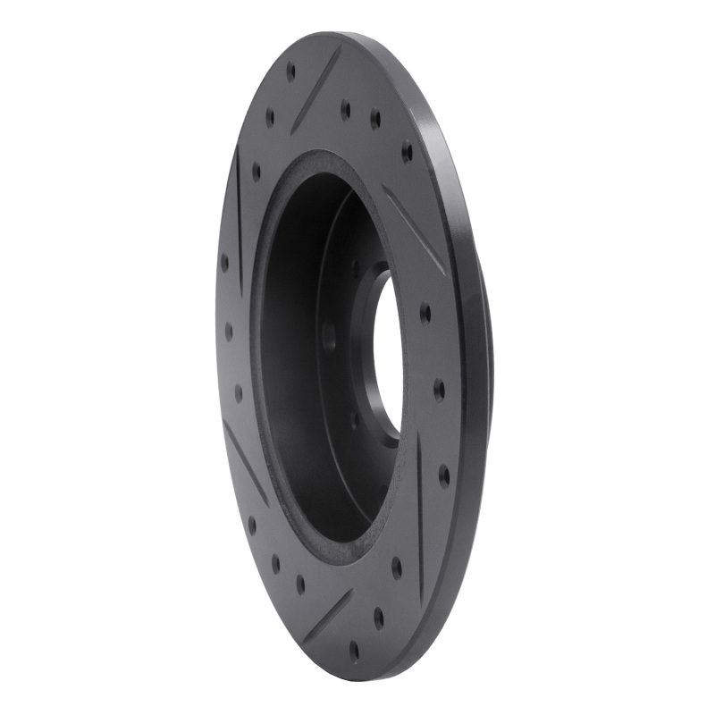 Picture of R1 89-94 Suzuki Swift Rear Right Drilled & Slotted Black Brake Rotor