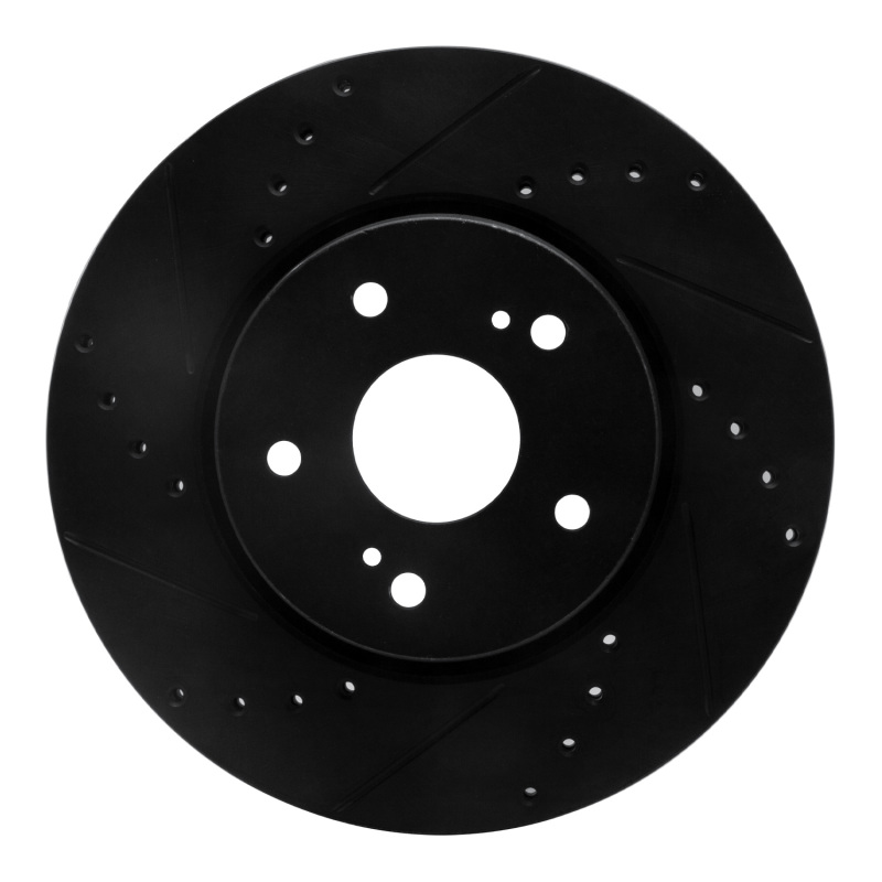 Picture of R1 10-13 Suzuki Kizashi Front Left Drilled & Slotted Black Brake Rotor