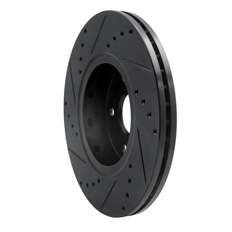 Picture of R1 10-13 Suzuki Kizashi Front Right Drilled & Slotted Black Brake Rotor