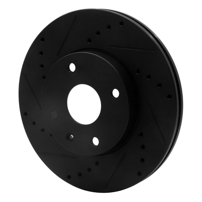 Picture of R1 04-10 Chevrolet Epica (USA/Canada) Front Left Drilled & Slotted Black Brake Rotor