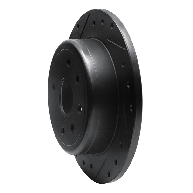 Picture of R1 04-10 Chevrolet Epica (USA/Canada) Rear Left Drilled & Slotted Black Brake Rotor