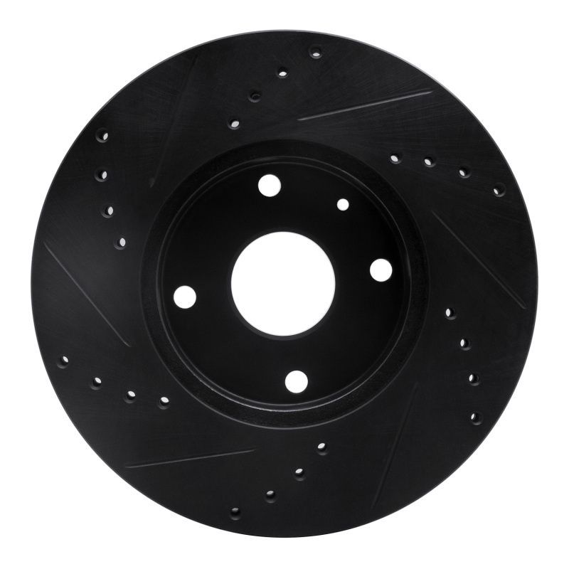 Picture of R1 04-10 Chevrolet Epica (USA/Canada) Front Right Drilled & Slotted Black Brake Rotor