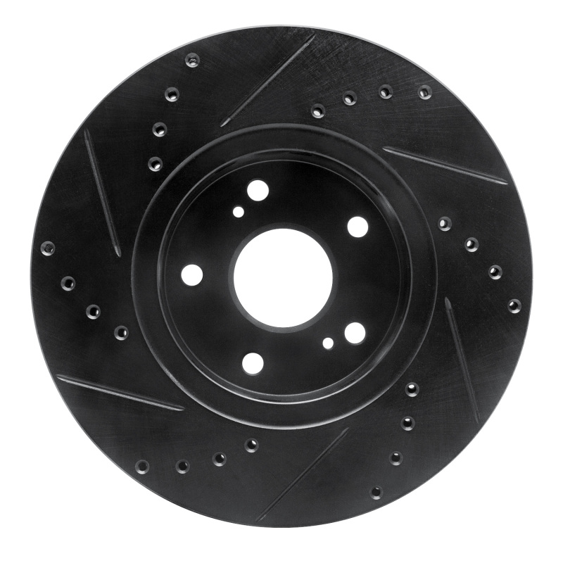 Picture of R1 10-13 Suzuki Kizashi Front Right Drilled & Slotted Black Brake Rotor