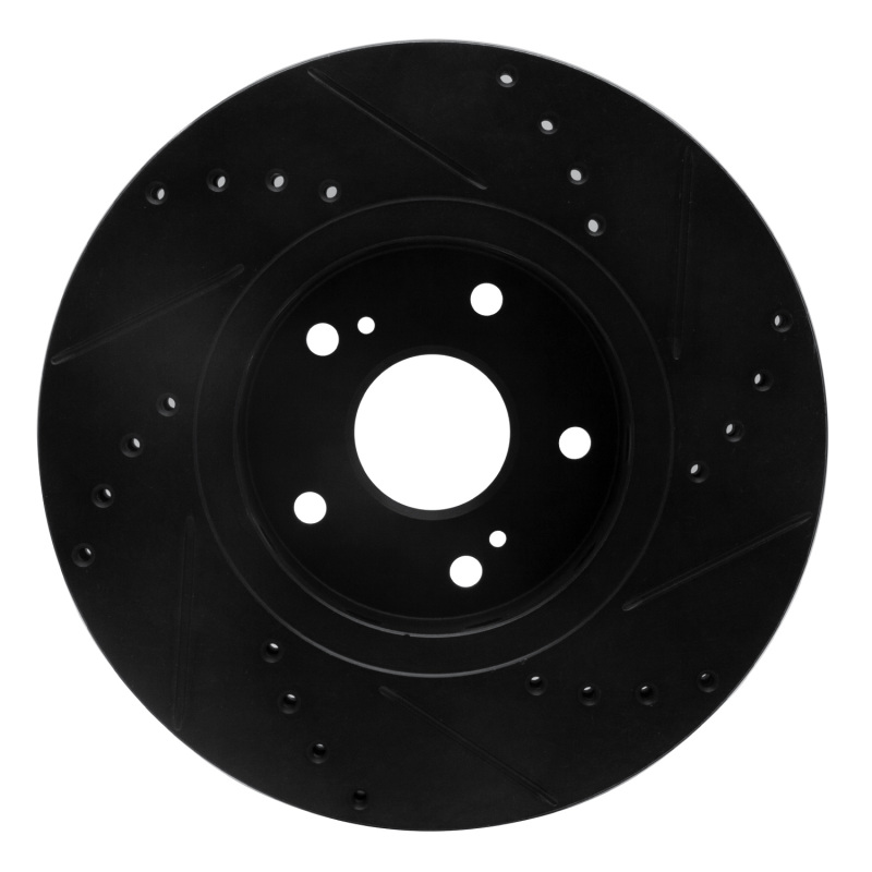 Picture of R1 10-13 Suzuki Kizashi Front Left Drilled & Slotted Black Brake Rotor