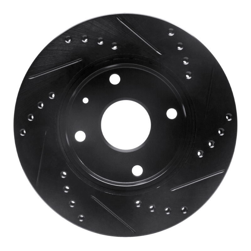 Picture of R1 04-10 Chevrolet Optra (USA/Canada) Front Left Drilled & Slotted Black Brake Rotor