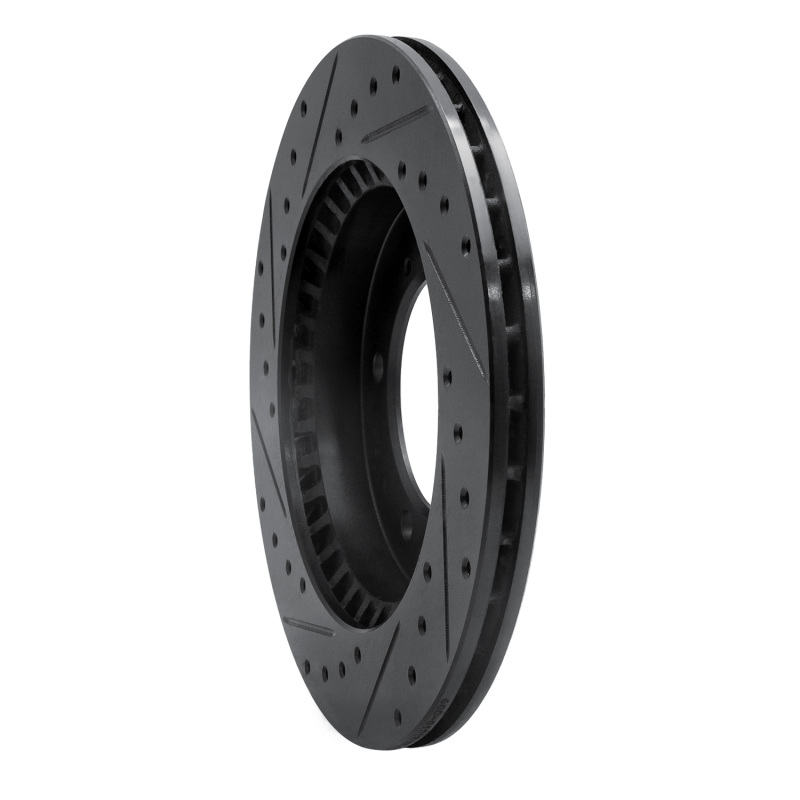 Picture of R1 96-98 Suzuki Sidekick Front Right Drilled & Slotted Black Brake Rotor