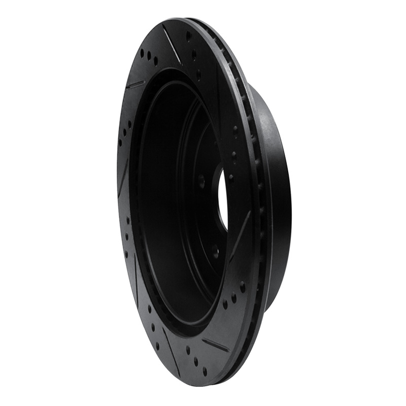 Picture of R1 09-17 Suzuki Grand Vitara Rear Left Drilled & Slotted Black Brake Rotor