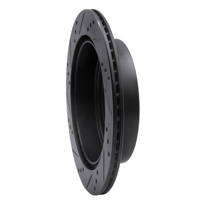 Picture of R1 09-17 Suzuki Grand Vitara Rear Right Drilled & Slotted Black Brake Rotor