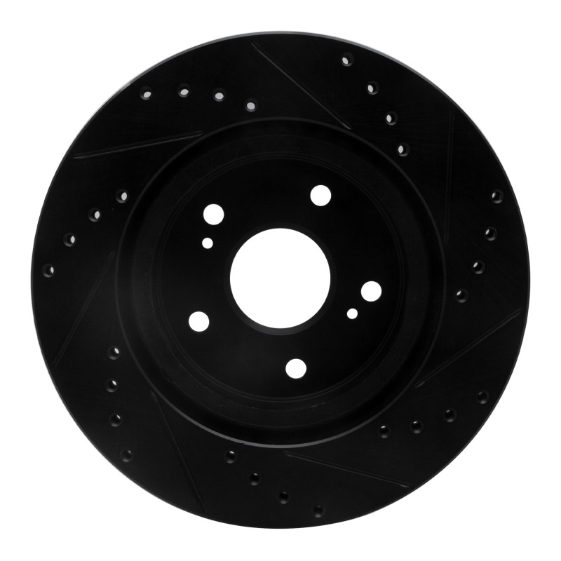 Picture of R1 06-17 Suzuki Grand Vitara Front Left Drilled & Slotted Black Brake Rotor