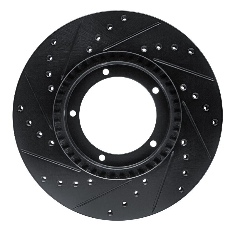 Picture of R1 67-88 Porsche 911 Front Right Drilled & Slotted Black Brake Rotor