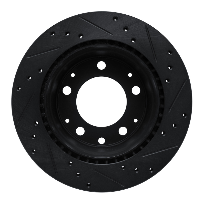 Picture of R1 69-83 Porsche 911 Rear Left Drilled & Slotted Black Brake Rotor