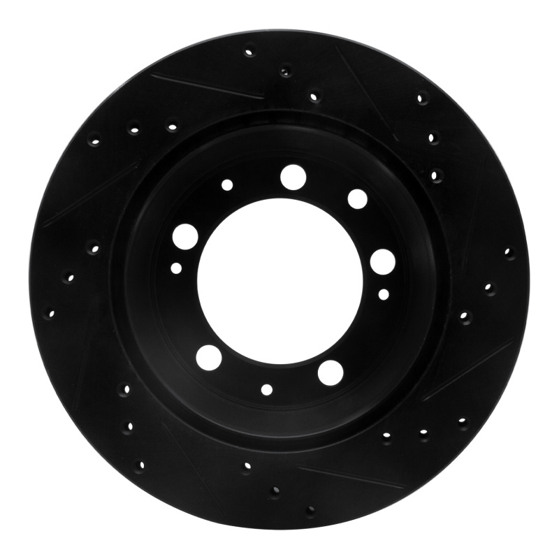 Picture of R1 77-88 Porsche 924 Rear Left Drilled & Slotted Black Brake Rotor