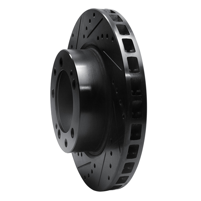 Picture of R1 86-91 Porsche 928 Right Front Drilled & Slotted Black Brake Rotor