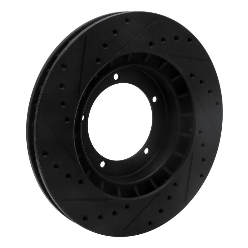 Picture of R1 86-86 Porsche 944 Turbo Front Right Drilled & Slotted Black Brake Rotor