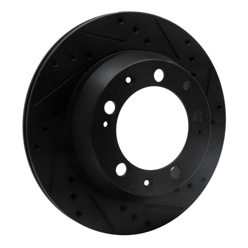 Picture of R1 77-88 Porsche 924 Rear Right Drilled & Slotted Black Brake Rotor