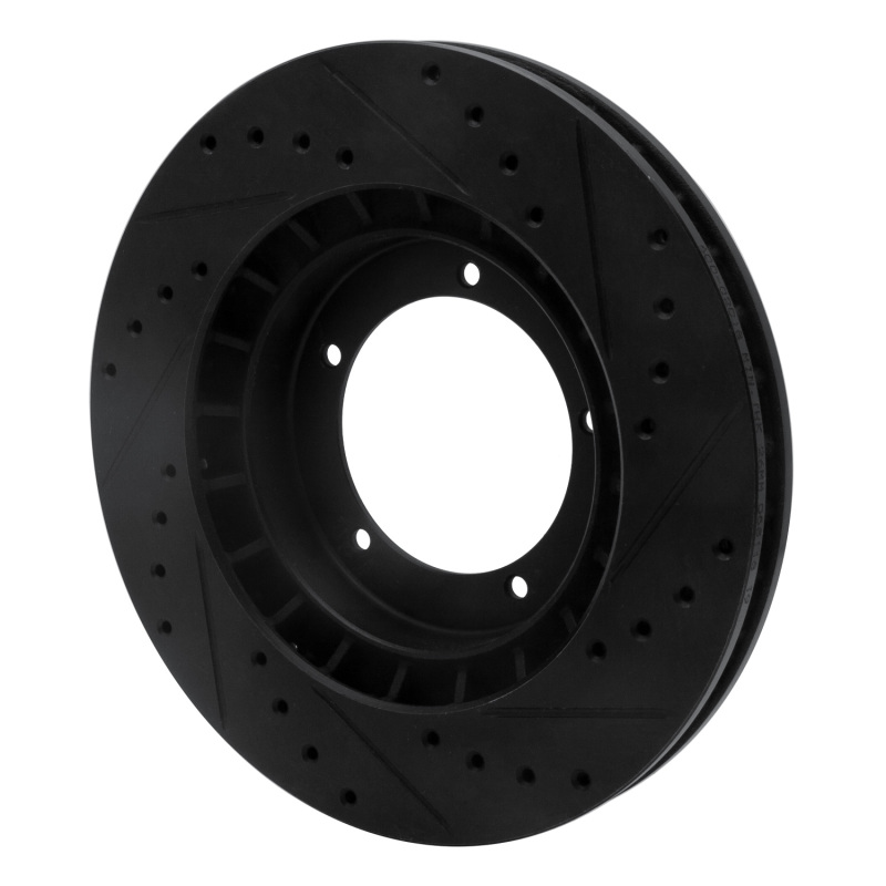 Picture of R1 86-86 Porsche 944 Turbo Front Left Drilled & Slotted Black Brake Rotor