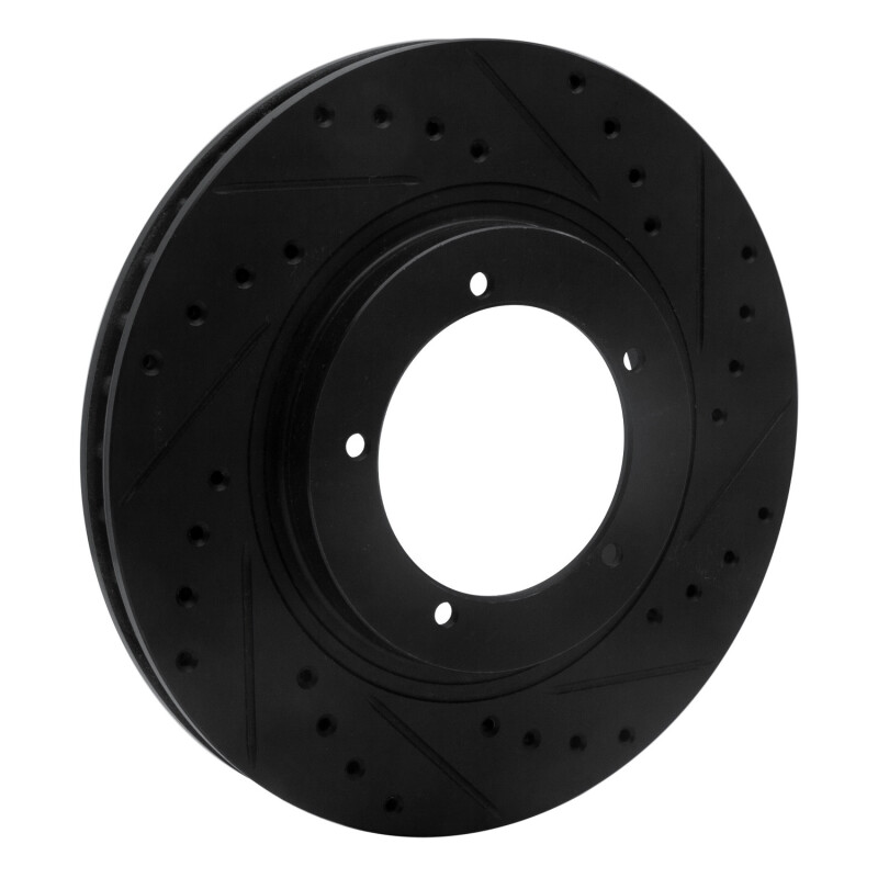 Picture of R1 86-86 Porsche 944 Turbo Front Right Drilled & Slotted Black Brake Rotor