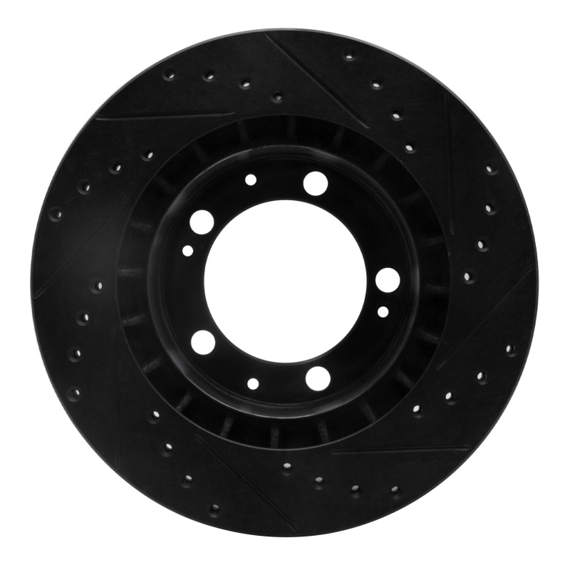 Picture of R1 89-97 Porsche 911 Front Left Drilled & Slotted Black Brake Rotor