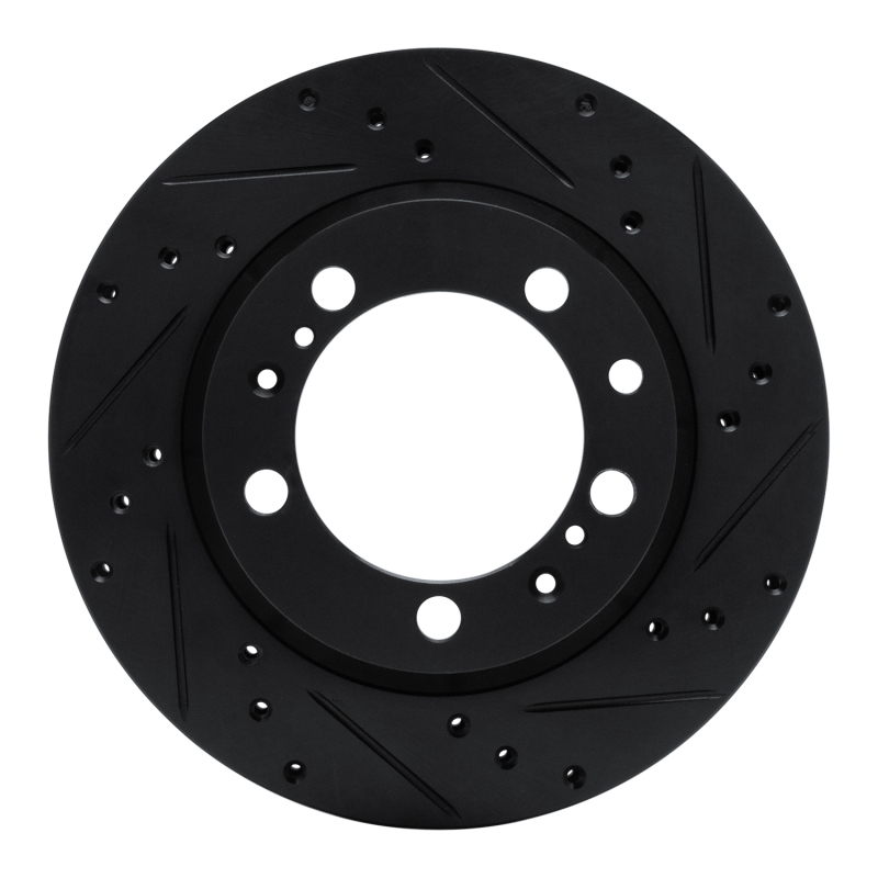 Picture of R1 91-97 Porsche 911 Left Rear Drilled & Slotted Black Brake Rotor