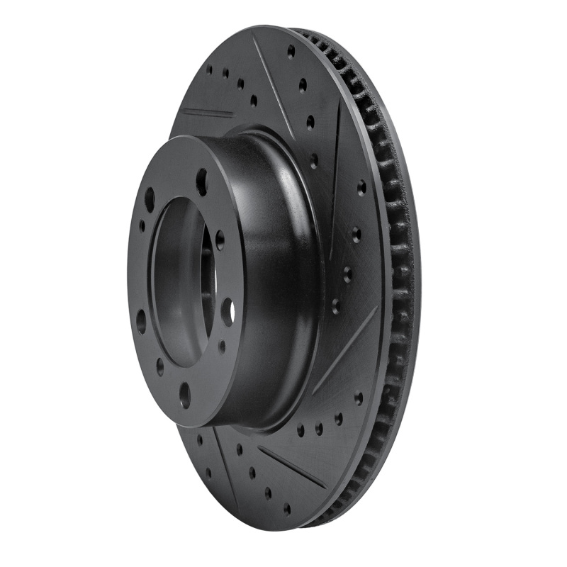 Picture of R1 97-04 Porsche Boxster Front Right Drilled & Slotted Black Brake Rotor