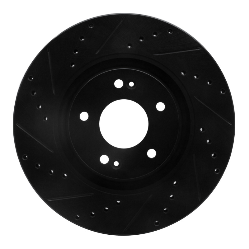 Picture of R1 11-25 Hyundai Tucson Front Left Drilled & Slotted Black Brake Rotor