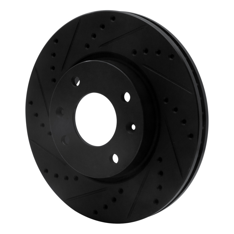 Picture of R1 02-06 Hyundai Sonata Front Left Drilled & Slotted Black Brake Rotor