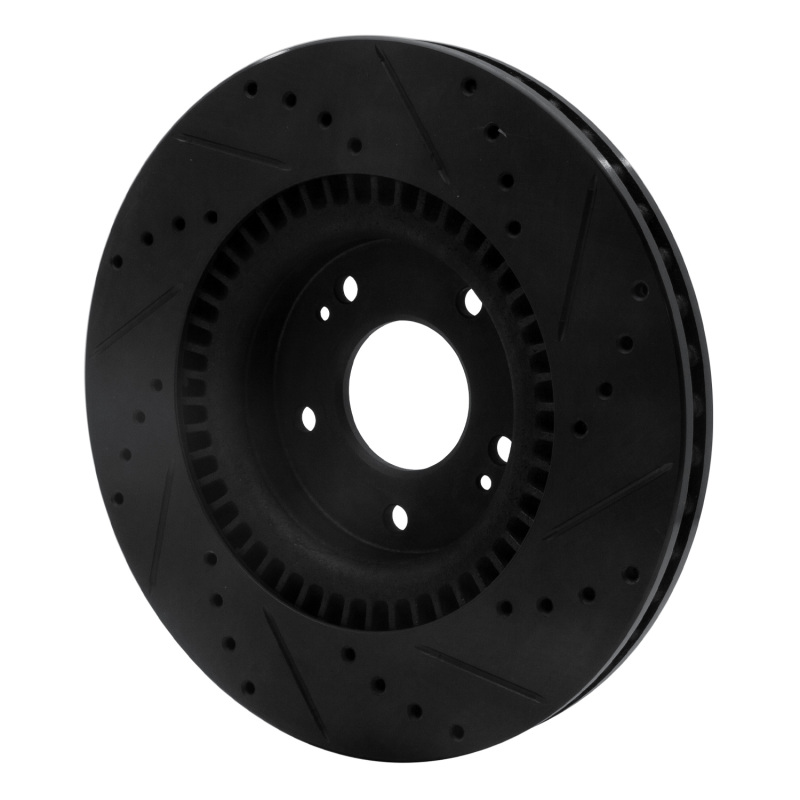 Picture of R1 11-25 Hyundai Tucson Front Left Drilled & Slotted Black Brake Rotor