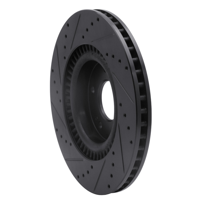 Picture of R1 11-25 Hyundai Tucson Front Right Drilled & Slotted Black Brake Rotor