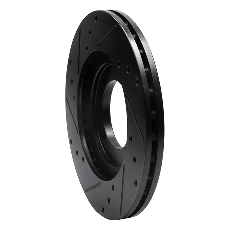 Picture of R1 92-98 Hyundai Elantra Front Right Drilled & Slotted Black Brake Rotor