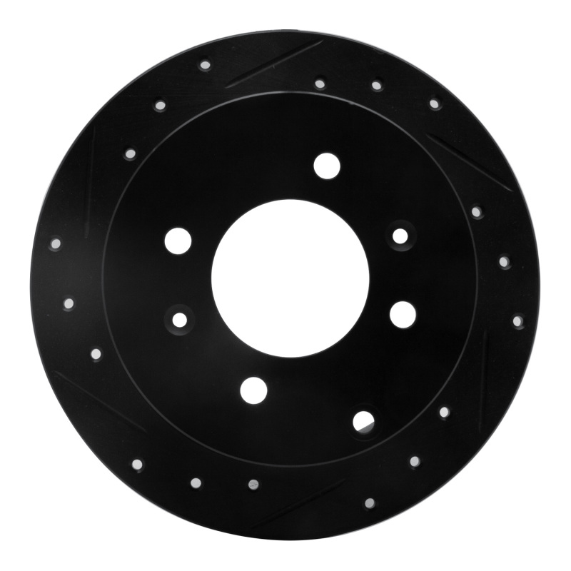 Picture of R1 99-06 Hyundai Sonata Rear Left Drilled & Slotted Black Brake Rotor