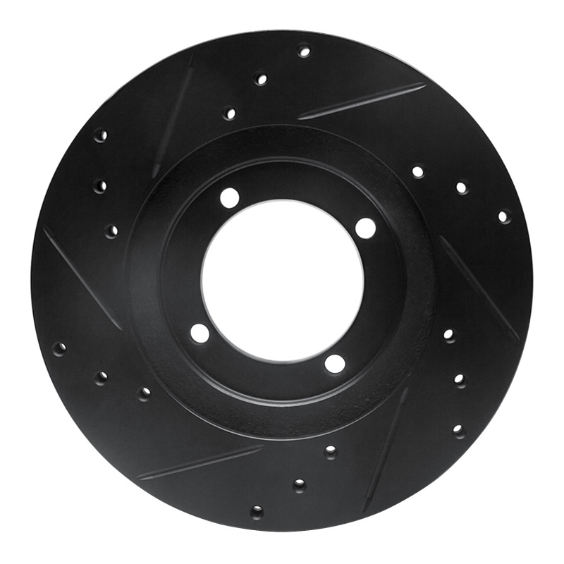 Picture of R1 92-98 Hyundai Elantra Front Right Drilled & Slotted Black Brake Rotor