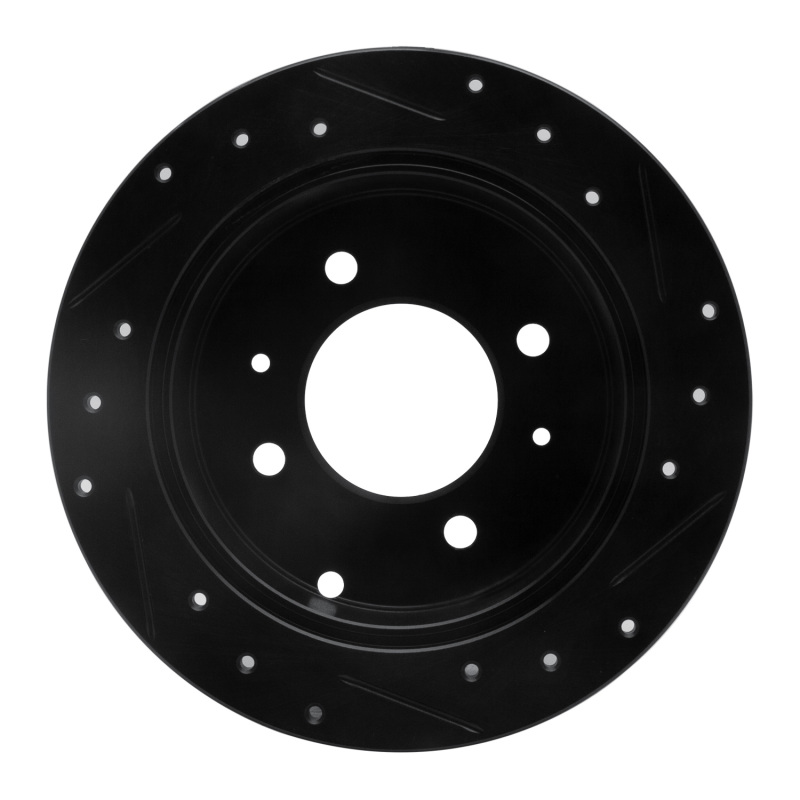 Picture of R1 99-06 Hyundai Sonata Rear Left Drilled & Slotted Black Brake Rotor