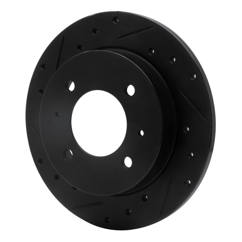 Picture of R1 97-06 Hyundai Elantra Rear Left Drilled & Slotted Black Brake Rotor