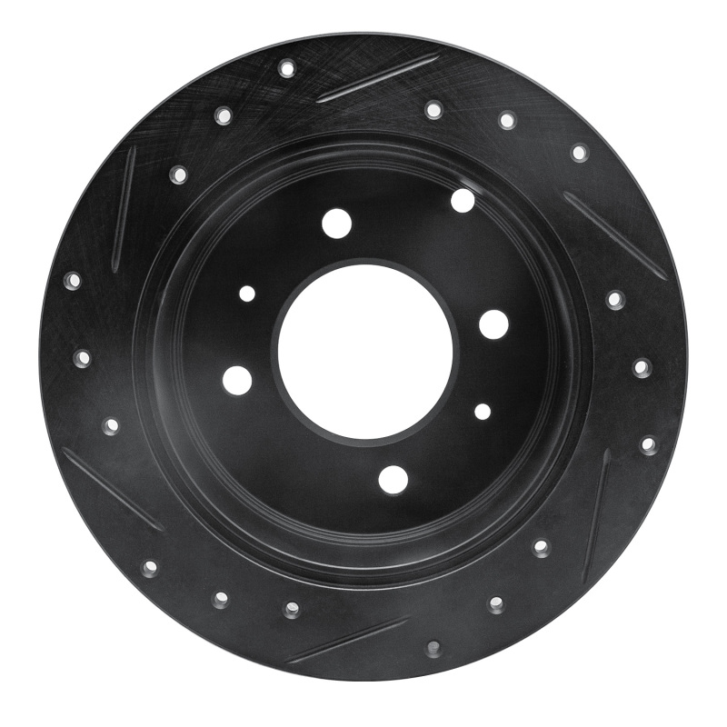 Picture of R1 99-06 Hyundai Sonata Rear Right Drilled & Slotted Black Brake Rotor