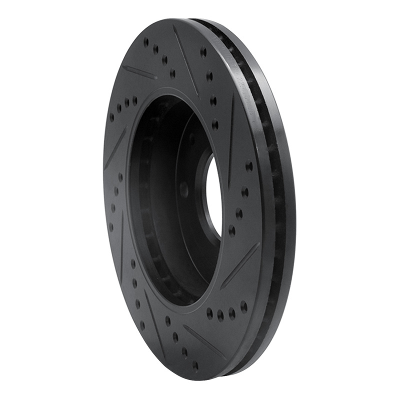 Picture of R1 01-03 Hyundai Sonata Front Left Drilled & Slotted Black Brake Rotor