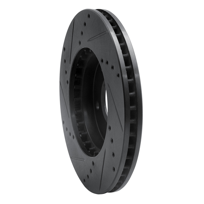 Picture of R1 01-03 Hyundai XG350 Front Right Drilled & Slotted Black Brake Rotor